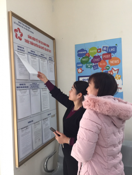 Công khai minh bạch các thông tin về TTHC tạo điều kiện để  tổ chức, cá nhân tiếp cận, thực hiện.